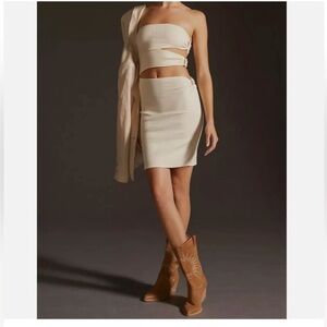 Anthropologie Cream Skirt Set caja 3